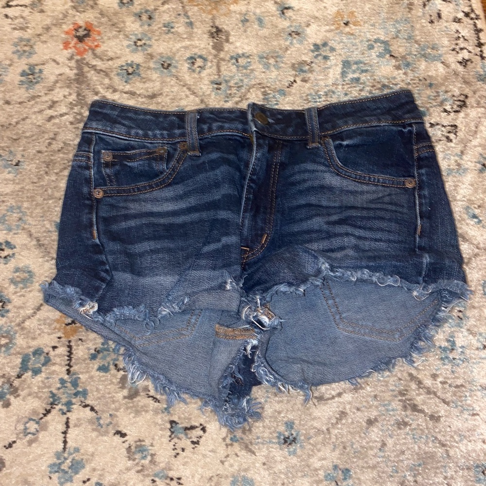 American eagle dark wash jean short